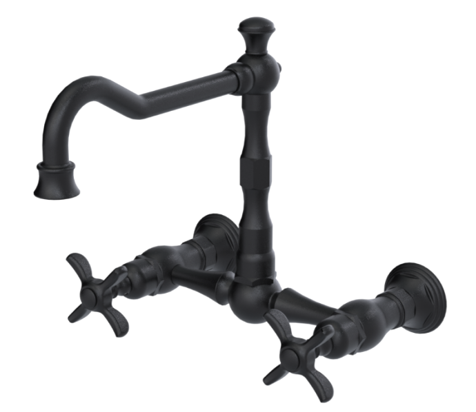 RUBINET 8WRVC Raven Wall Mount Kitchen Bridge Faucet