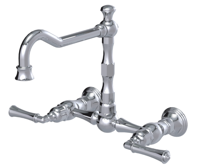 RUBINET 8WRVL Raven Wall Mount Kitchen Bridge Faucet