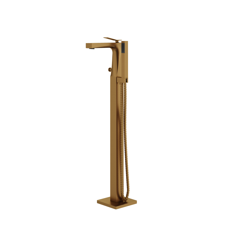 Aquabrass Chicane 19N85 Floor-Mount Tub Filler with Ha