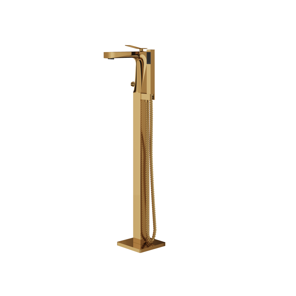 Aquabrass Chicane 19N85 Floor-Mount Tub Filler with Ha