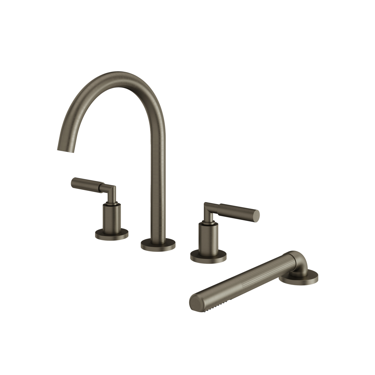 Aquabrass Aria 48018 4PCS Deck Tub Filler with Hand Shower