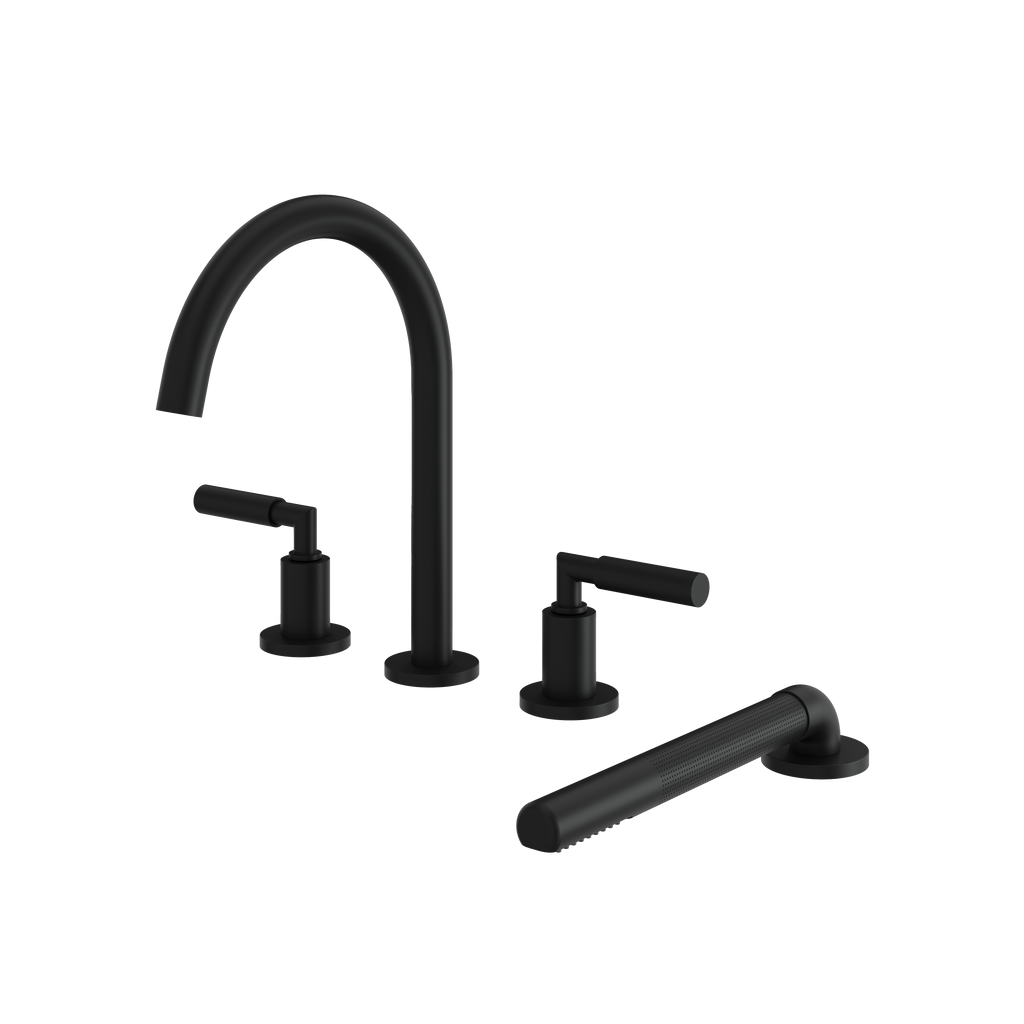Aquabrass Aria 48018 4PCS Deck Tub Filler with Hand Shower