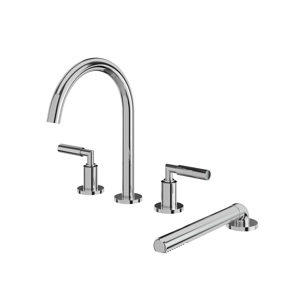 Aquabrass Aria 48018 4PCS Deck Tub Filler with Hand Shower