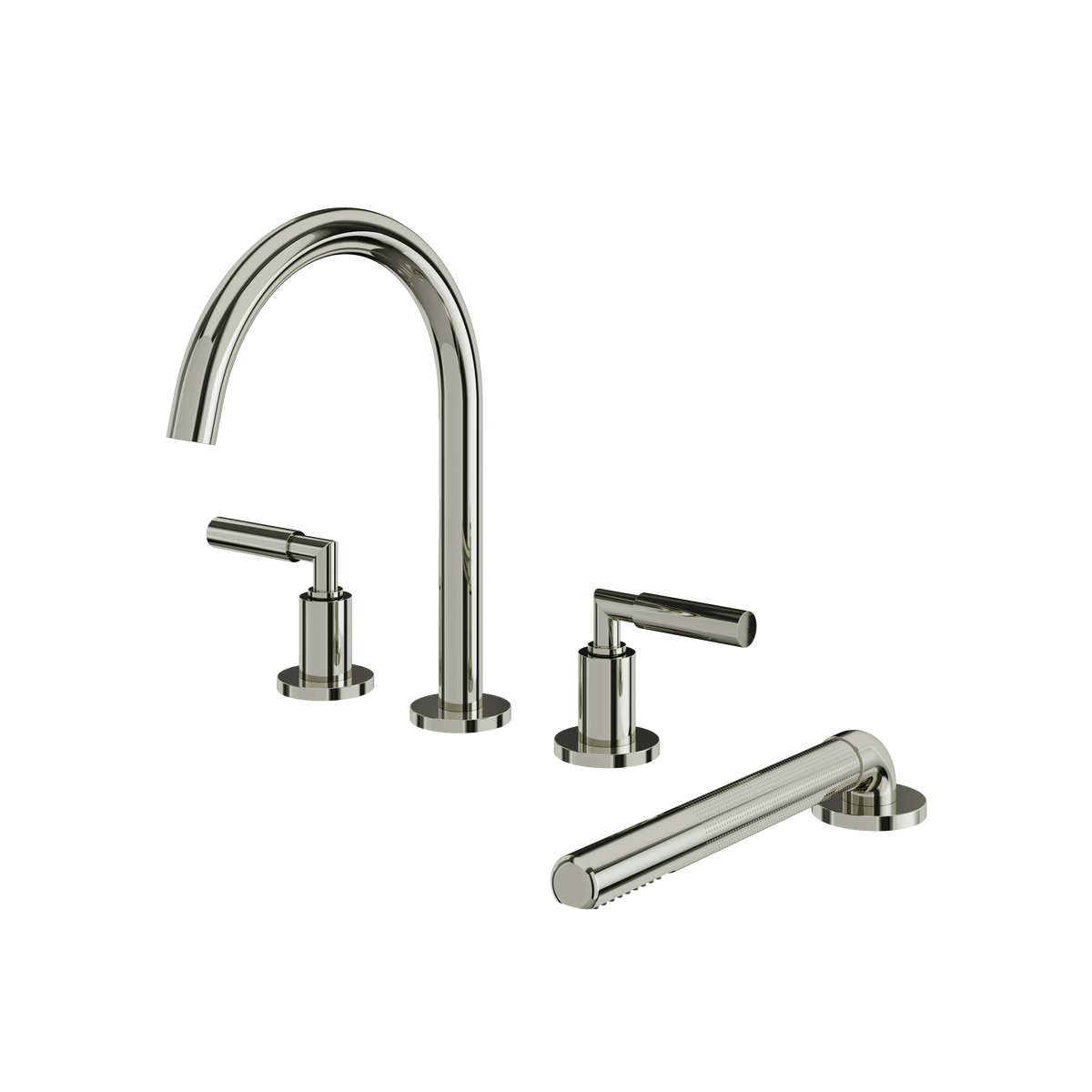 Aquabrass Aria 48018 4PCS Deck Tub Filler with Hand Shower