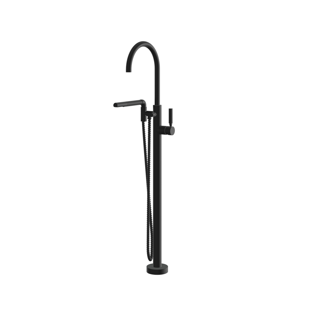 Aquabrass Aria 48085 Floor-Mount Tub Filler with Hand Shower