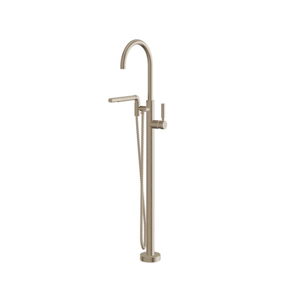 Aquabrass Aria 48085 Floor-Mount Tub Filler with Hand Shower