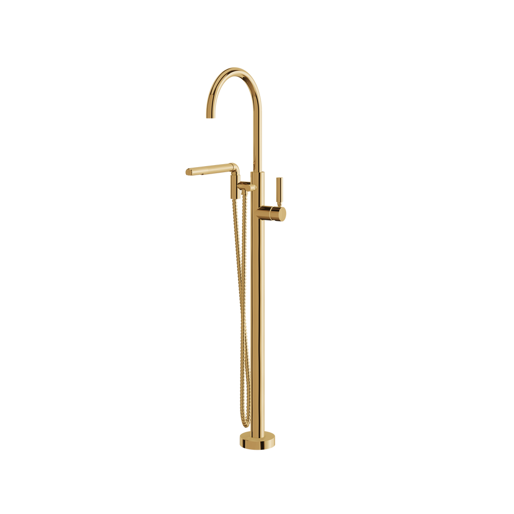 Aquabrass Aria 48085 Floor-Mount Tub Filler with Hand Shower