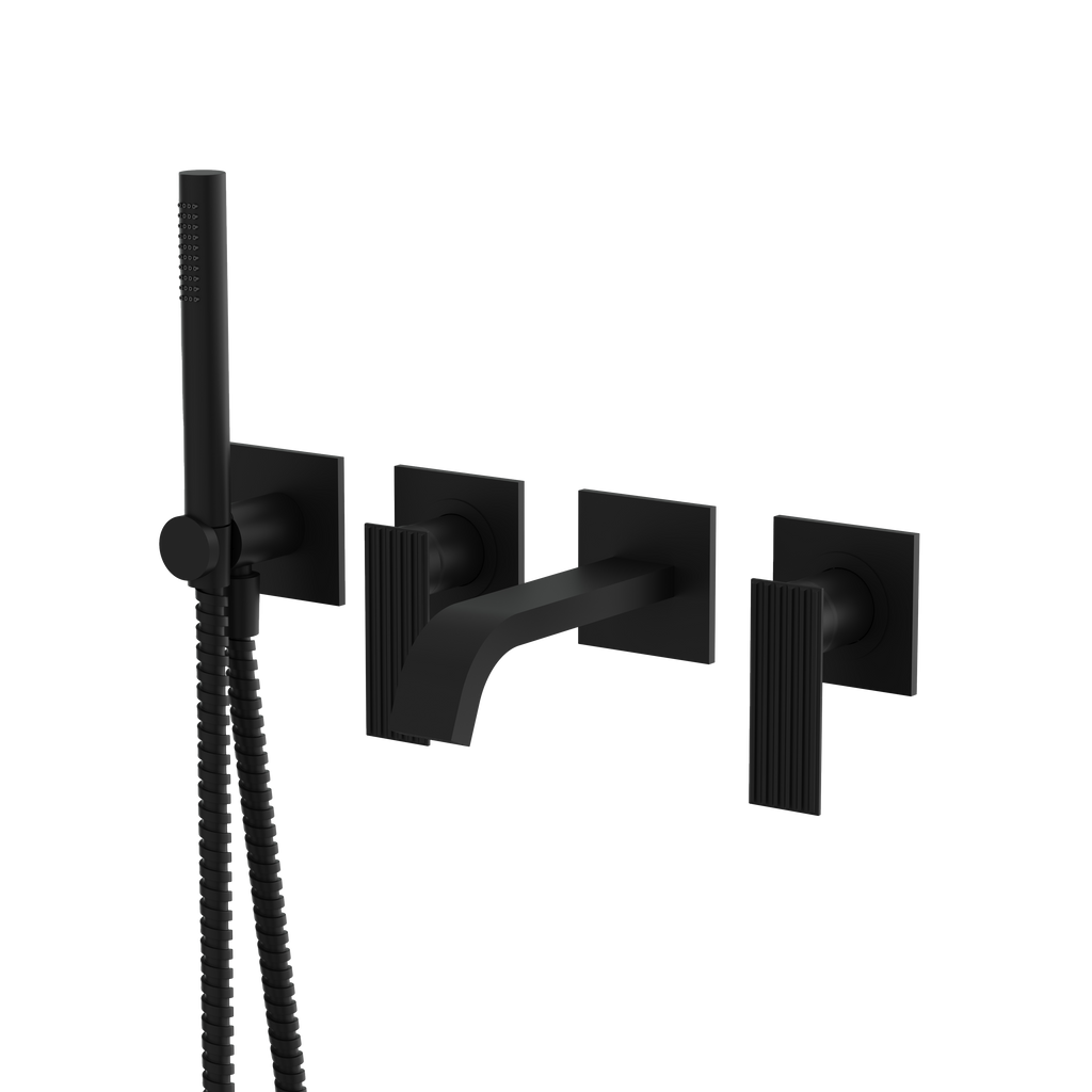 Aquabrass Tosca 34004 Wall Tub Filler with Hand Shower Trim