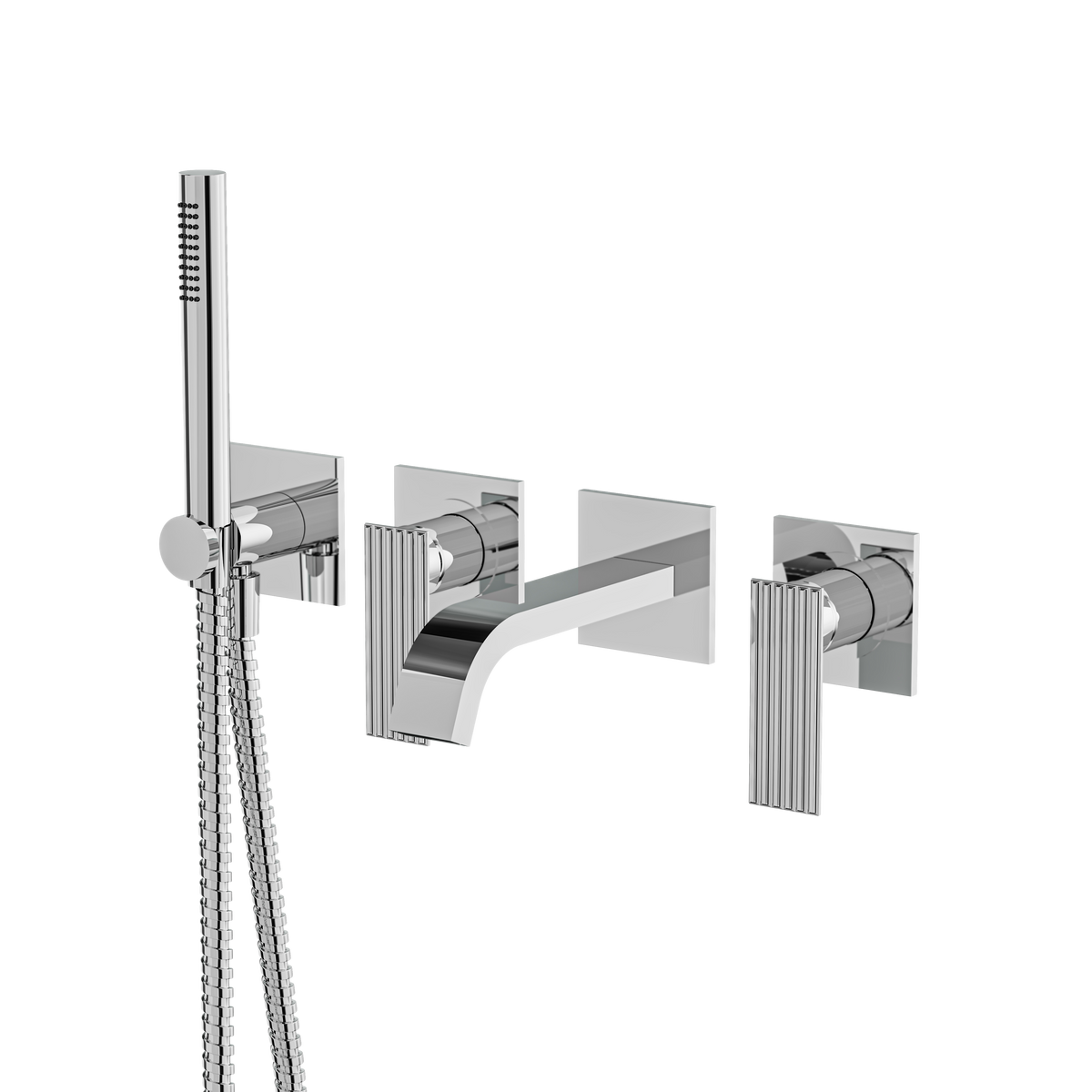 Aquabrass Tosca 34004 Wall Tub Filler with Hand Shower Trim