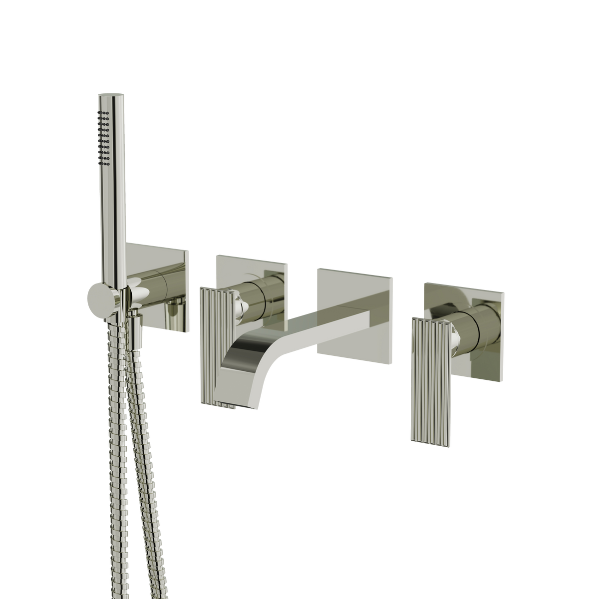 Aquabrass Tosca 34004 Wall Tub Filler with Hand Shower Trim