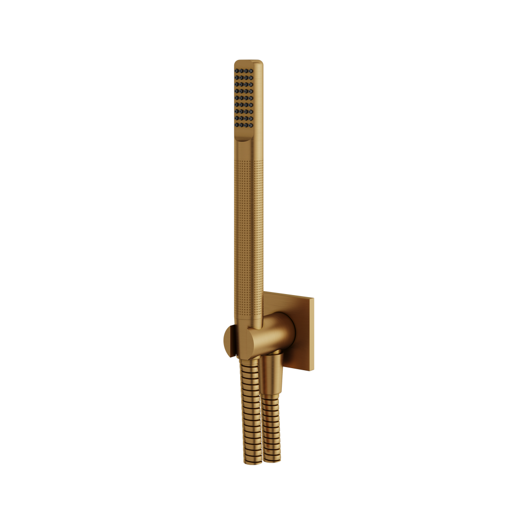 Aquabrass Handshower Sets HSS374 Round Hand Shower Set Tubular Shower Square Flange