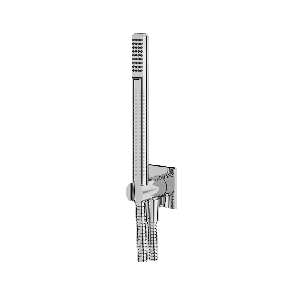Aquabrass Handshower Sets HSS374 Round Hand Shower Set Tubular Shower Square Flange