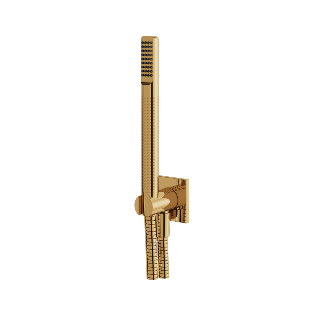 Aquabrass Handshower Sets HSS374 Round Hand Shower Set Tubular Shower Square Flange