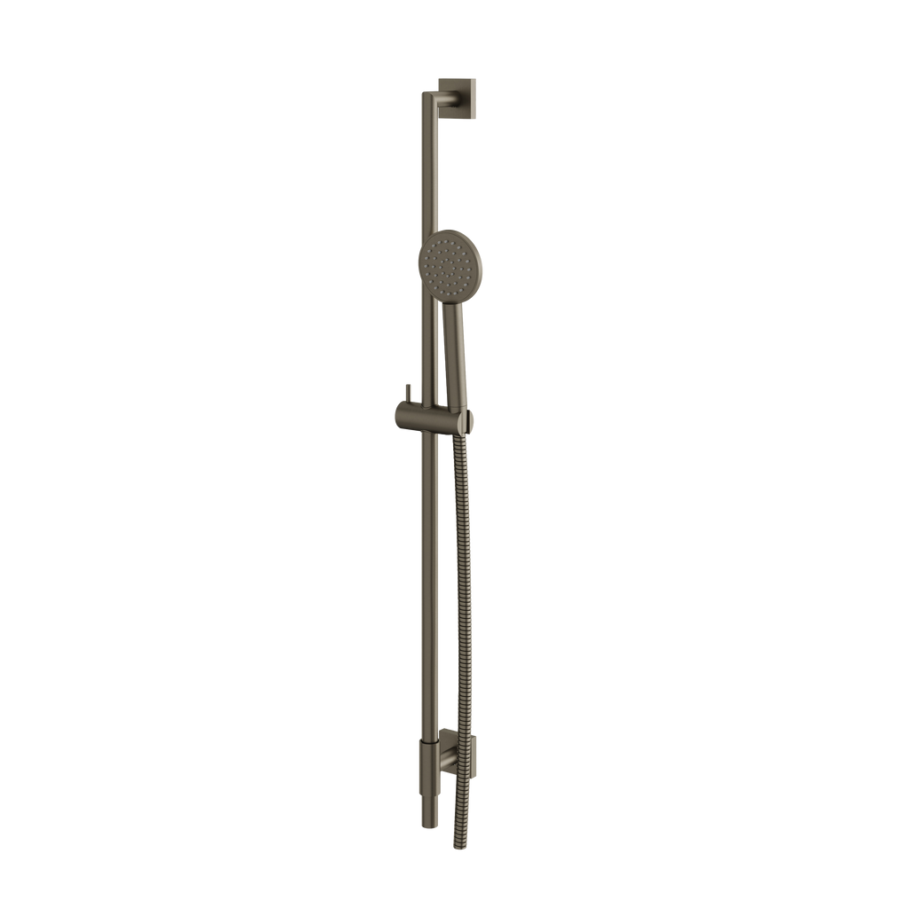 Aquabrass Shower Rail SCR85 Complete with Square Flange & Round Hand Shower