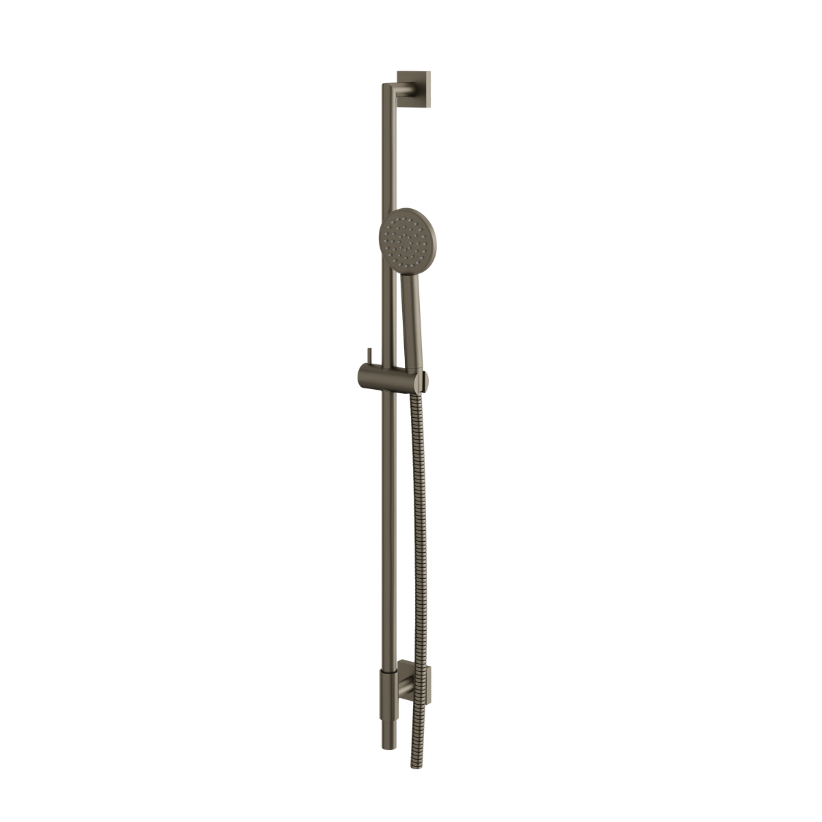 Aquabrass Shower Rail SCR85 Complete with Square Flange & Round Hand Shower