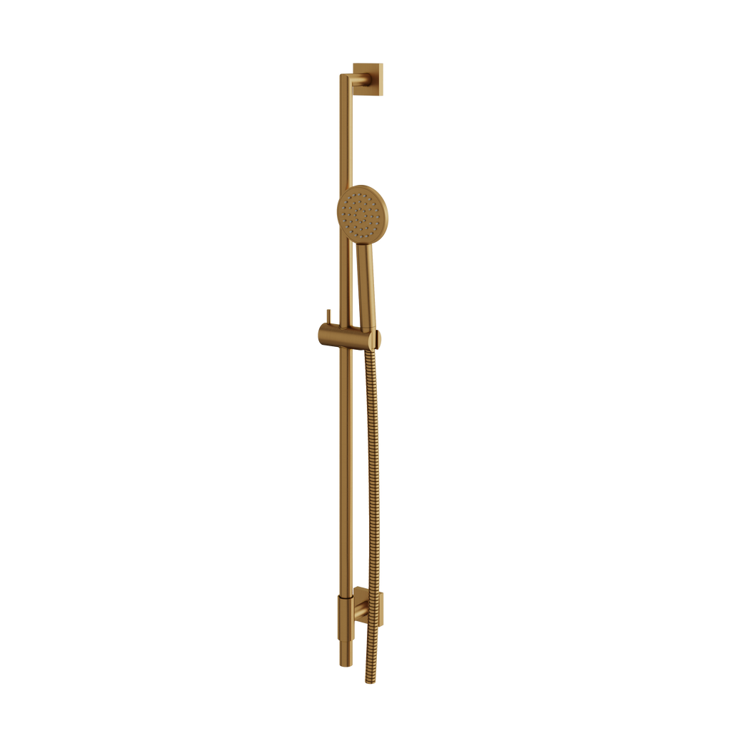 Aquabrass Shower Rail SCR85 Complete with Square Flange & Round Hand Shower