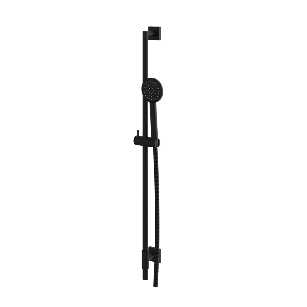 Aquabrass Shower Rail SCR85 Complete with Square Flange & Round Hand Shower