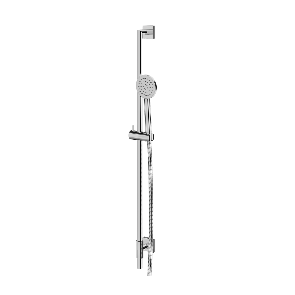 Aquabrass Shower Rail SCR85 Complete with Square Flange & Round Hand Shower