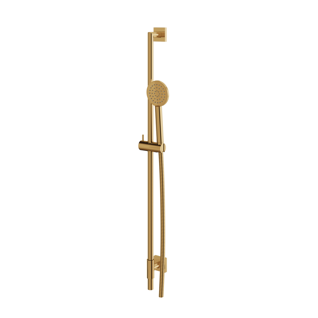 Aquabrass Shower Rail SCR85 Complete with Square Flange & Round Hand Shower