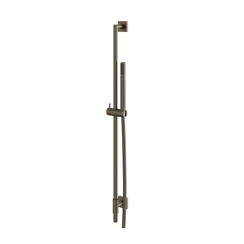Aquabrass Shower Rail SCR95 Complete with Square Flange Tube Hand Shower