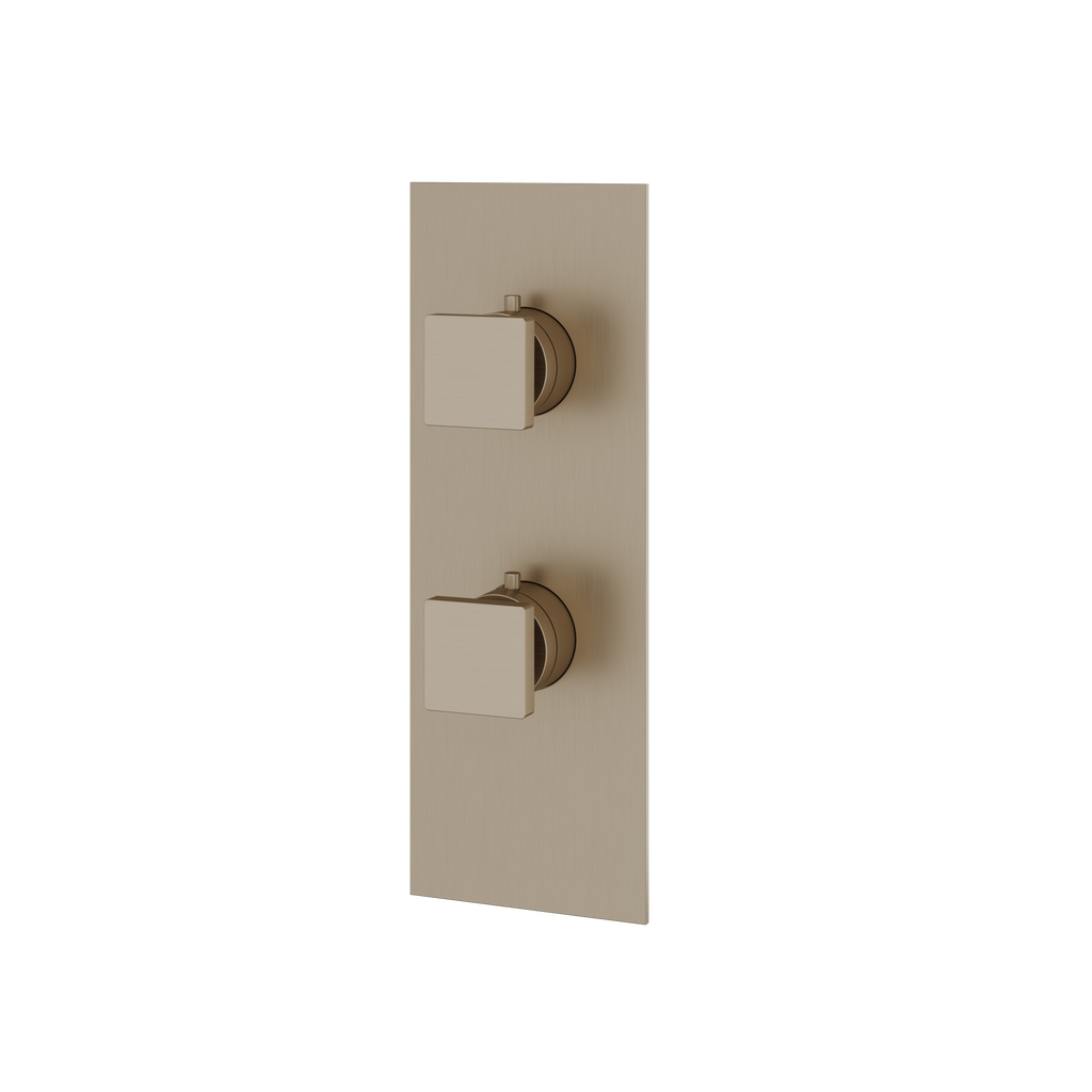 Aquabrass Shower Trims S8395 Square Trim Set 3-Way Shared T12123 Valve