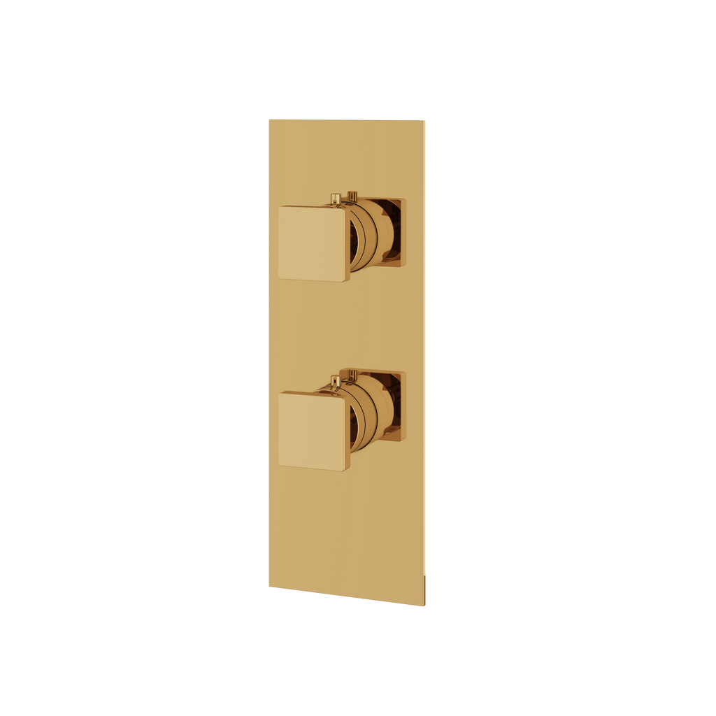 Aquabrass Shower Trims S8395 Square Trim Set 3-Way Shared T12123 Valve