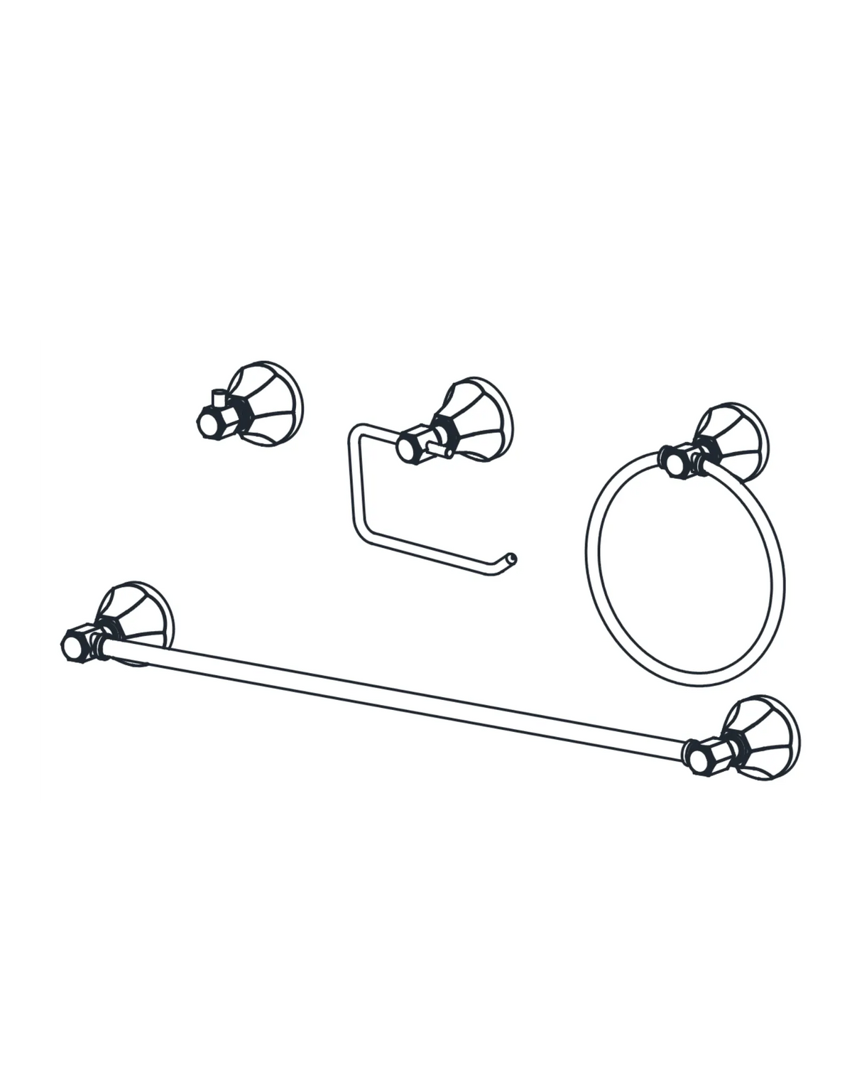 AQUALEM ACS0036 Series 36 4-Piece Accessory Set