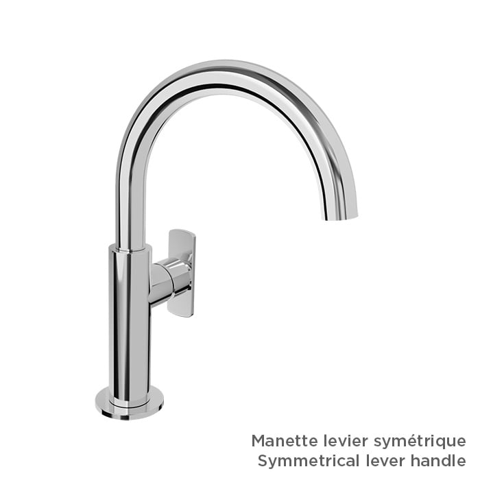 BARIL Air B80 B80-1031-00L Single-Hole Lavatory Faucet (Without Handle), Drain Not Included - matte-white - Symmetrical