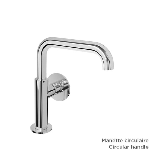 BARIL Air B80 B80-1032-00L Single-Hole Lavatory Faucet (Without Handle), Drain Not Included - matte-white - Round
