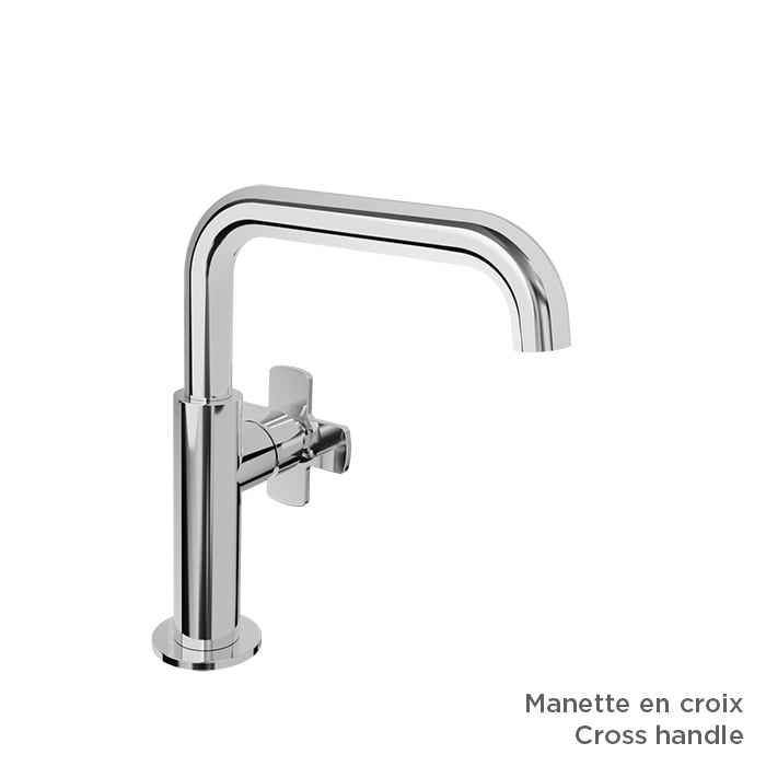 BARIL Air B80 B80-1032-00L Single-Hole Lavatory Faucet (Without Handle), Drain Not Included - matte-white - Cross
