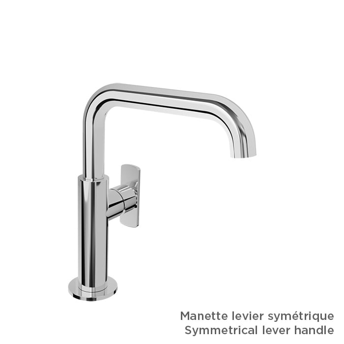BARIL Air B80 B80-1032-00L Single-Hole Lavatory Faucet (Without Handle), Drain Not Included - matte-white - Symmetrical