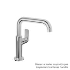 BARIL Air B80 B80-1032-00L Single-Hole Lavatory Faucet (Without Handle), Drain Not Included - matte-white - Asymmetrical