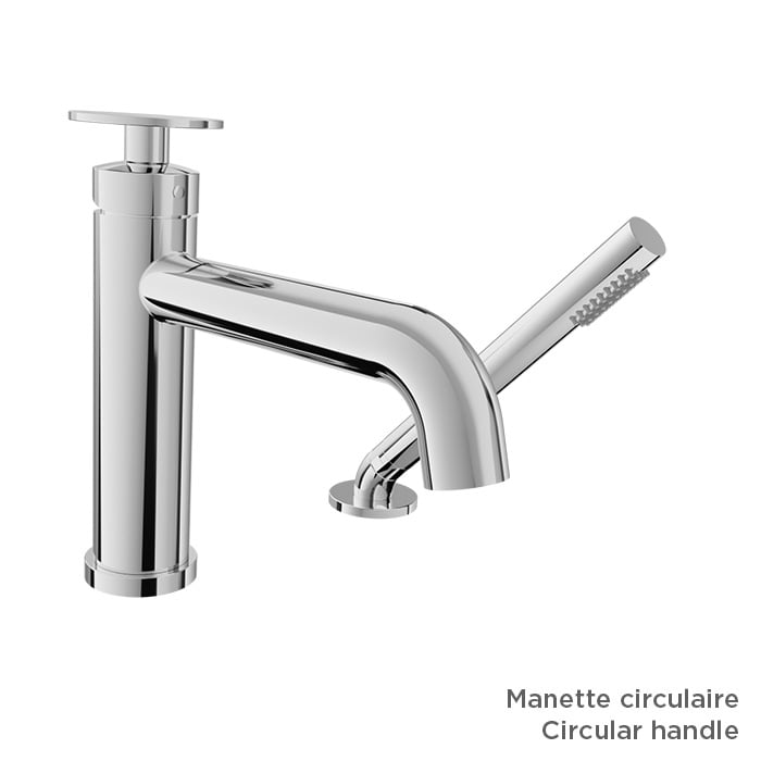 BARIL Air B80 B80-1249-00 2-Piece Tub Filler With Hand Shower (Without Handle) - matte-white - Round Main image