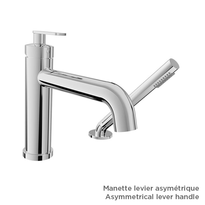 BARIL Air B80 B80-1249-00 2-Piece Tub Filler With Hand Shower (Without Handle) - matte-white - Asymmetrical
