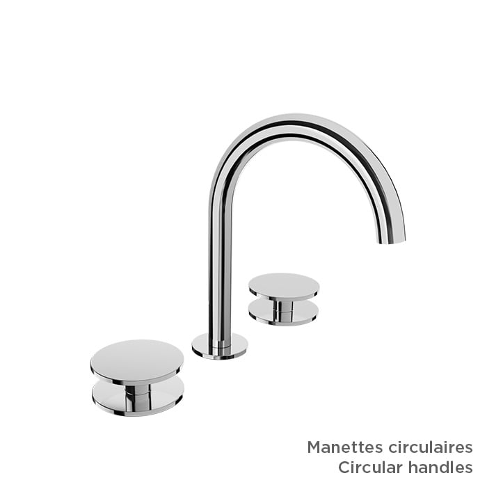 BARIL Air B80 B80-8001-1PL 8" C/C Lavatory Faucet (Without Handle), Drain Included - matte-white - Round