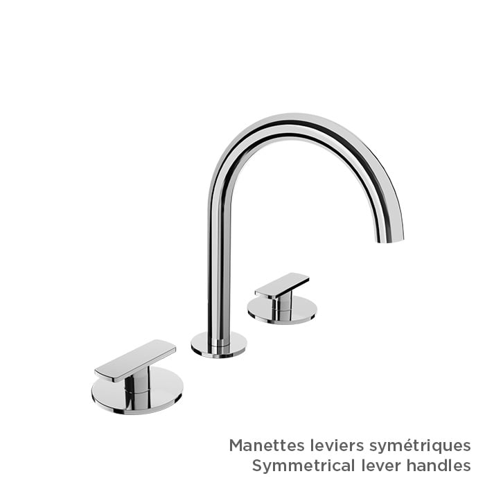 BARIL Air B80 B80-8001-1PL 8" C/C Lavatory Faucet (Without Handle), Drain Included - matte-white - Symmetrical