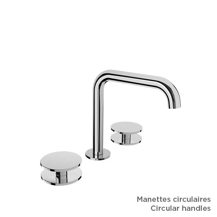 BARIL Air B80 B80-8002-1PL 8" C/C Lavatory Faucet (Without Handle), Drain Included - matte-white - Round
