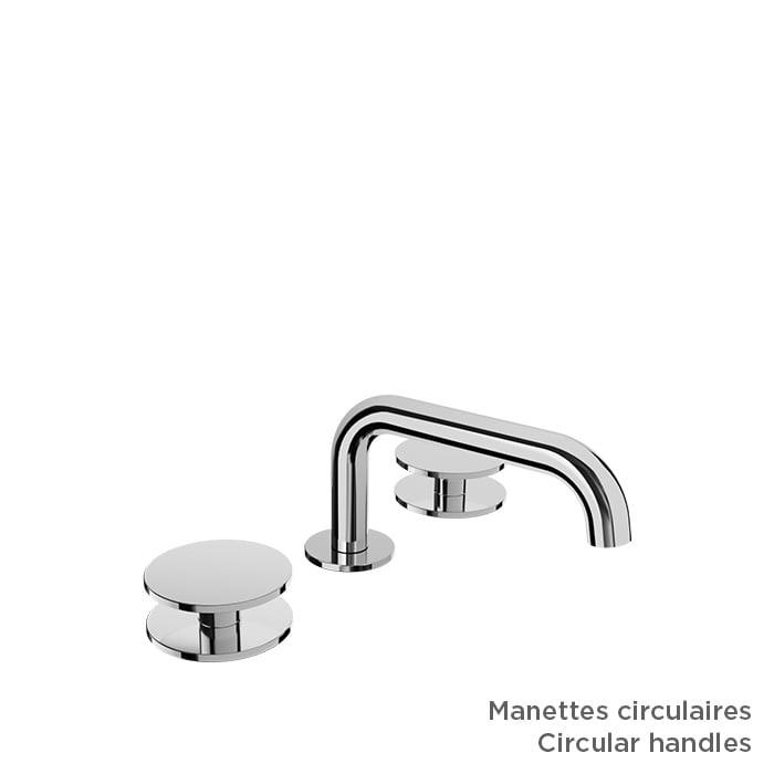 BARIL Air B80 B80-8003-1PL 8" C/C Lavatory Faucet (Without Handle), Drain Included - matte-white - Round
