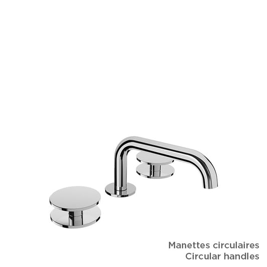 BARIL Air B80 B80-8003-1PL 8" C/C Lavatory Faucet (Without Handle), Drain Included - matte-white - Round