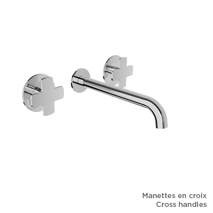 BARIL Air B80 B80-8042-00L Two Handles Wall-Mounted Lavatory Faucet (Without Handle), Drain Not Included Secondary image