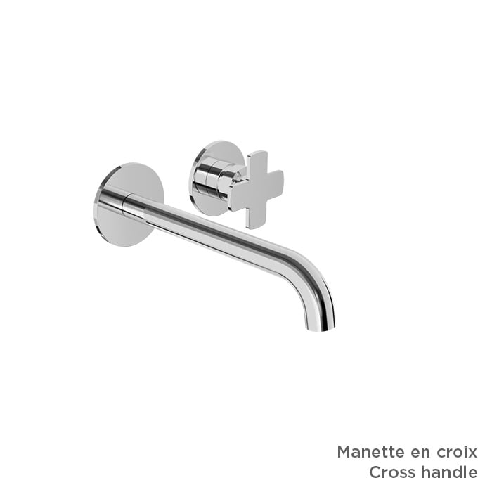 BARIL Air B80 T80-8102-00L Trim Only For Single Lever Wall-Mounted Lavatory Faucet, Drain Not Included - matte-white - Cross