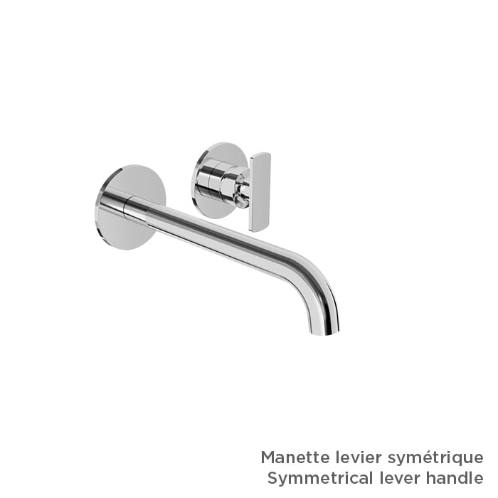 BARIL Air B80 T80-8102-00L Trim Only For Single Lever Wall-Mounted Lavatory Faucet, Drain Not Included - matte-white - Symmetrical