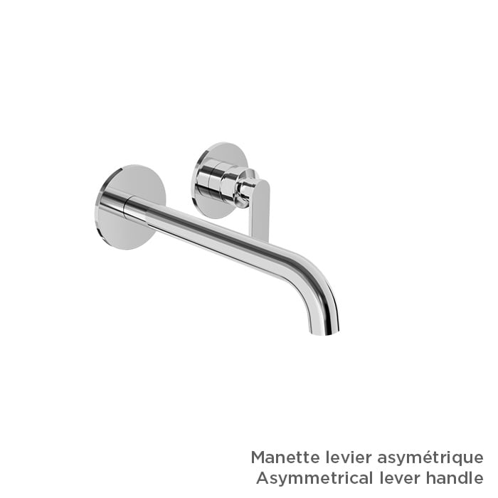 BARIL Air B80 T80-8102-00L Trim Only For Single Lever Wall-Mounted Lavatory Faucet, Drain Not Included - matte-white - Asymmetrical