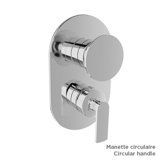 BARIL Air B80 T80-9181-00 Trim Only For Pressure-Balanced Shower Control Valve With 2-Way Diverter (Without Handle) - matte-white - Round