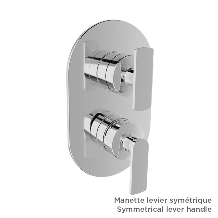 BARIL Air B80 T80-9181-00 Trim Only For Pressure-Balanced Shower Control Valve With 2-Way Diverter (Without Handle) - matte-white - Symmetrical