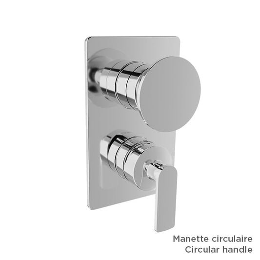 BARIL Air B80 T80-9182-00 Trim Only For Pressure-Balanced Shower Control Valve With 2-Way Diverter (Without Handle) - matte-white - Round