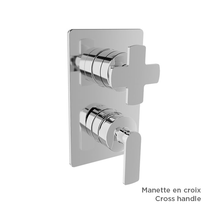 BARIL Air B80 T80-9182-00 Trim Only For Pressure-Balanced Shower Control Valve With 2-Way Diverter (Without Handle) - matte-white - Cross