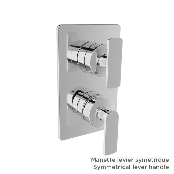 BARIL Air B80 T80-9182-00 Trim Only For Pressure-Balanced Shower Control Valve With 2-Way Diverter (Without Handle) - matte-white - Symmetrical