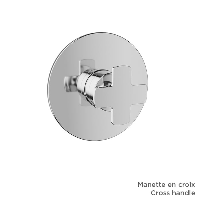 BARIL Air B80 T80-9401-00 Trim Only For 3/4" Thermostatic Valve (Without Handle) - matte-white - Cross