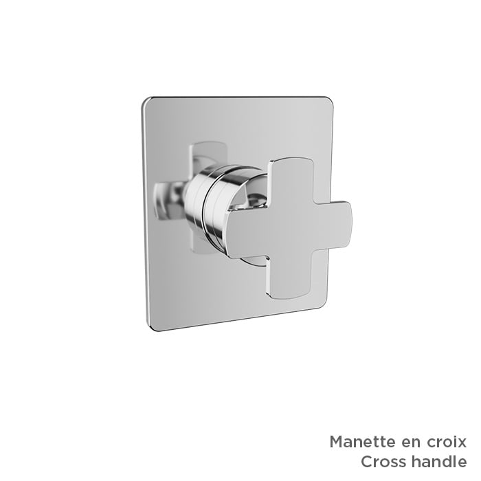 BARIL Air B80 T80-9402-00 Trim Only For 3/4" Thermostatic Valve (Without Handle) - matte-white - Cross